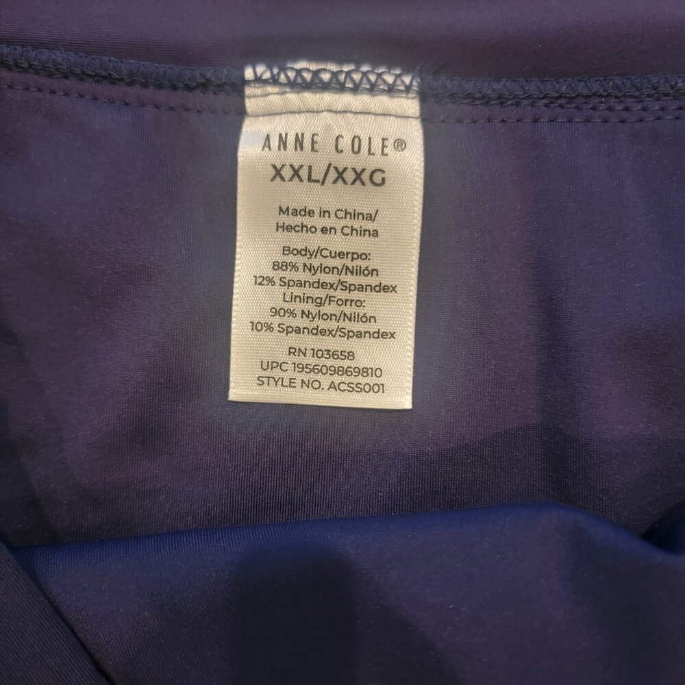 Anne Cole Limited Edition Ladies Banded Side Slit Skirted Swim Bottom Navy Blue - Picture 9 of 10